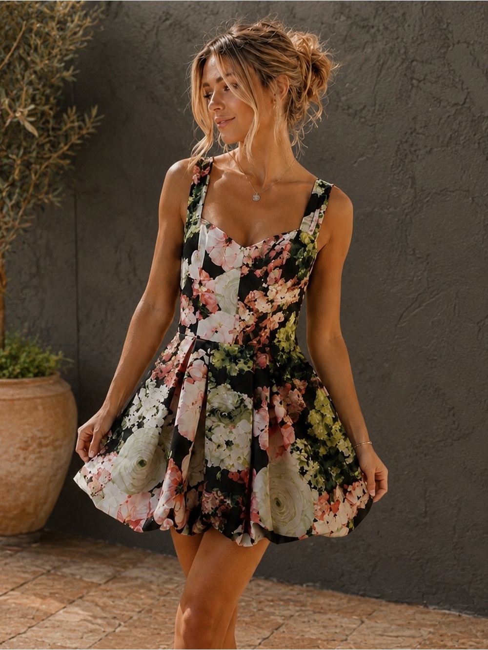 NWT River Island Floral Fit & Flare Dress | Garden Party | Size US 4